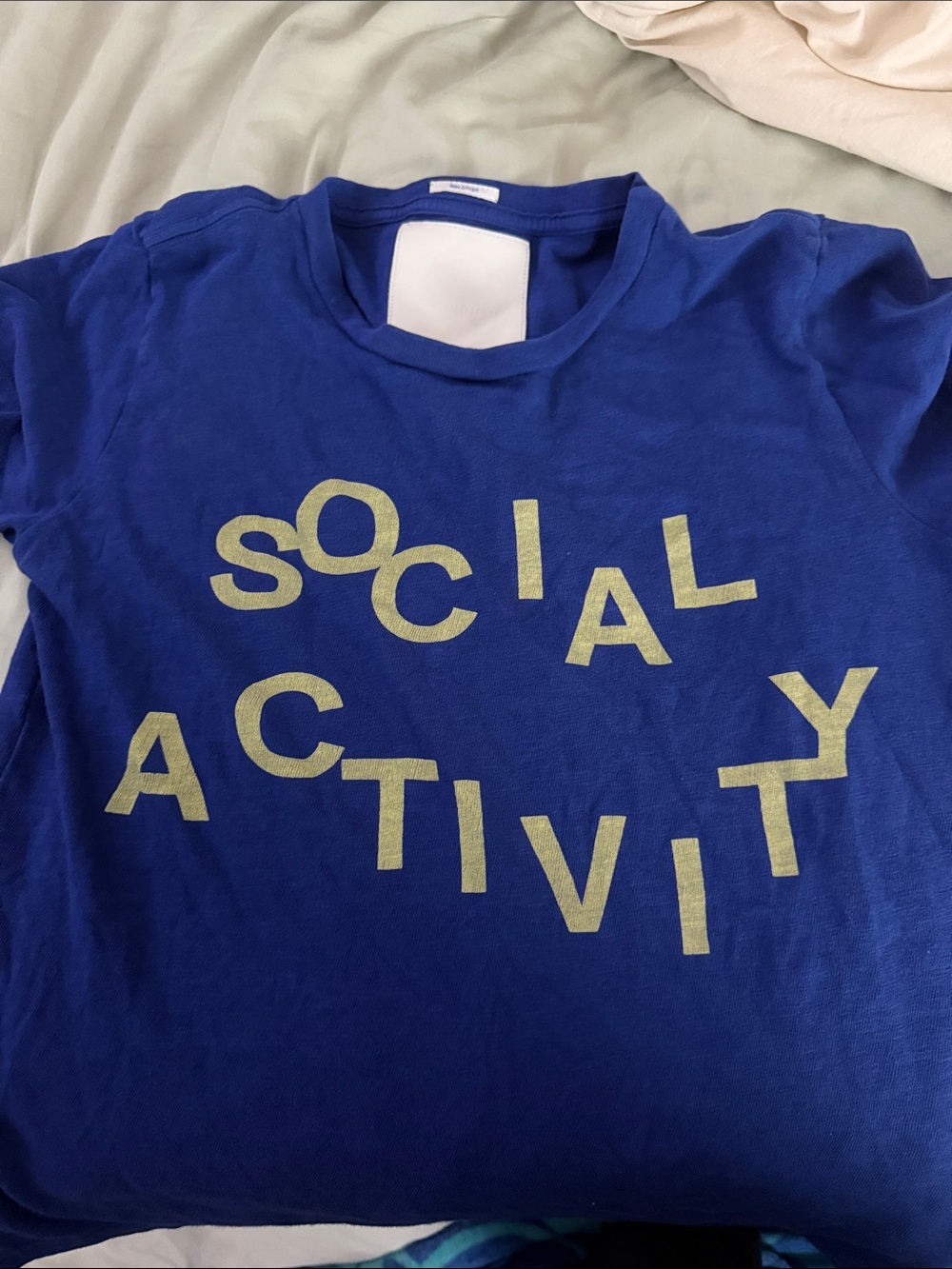 Unbranded Royal Blue 'Social Activity' Short Sleeve Tee